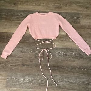 cropped pink sweater 🎀